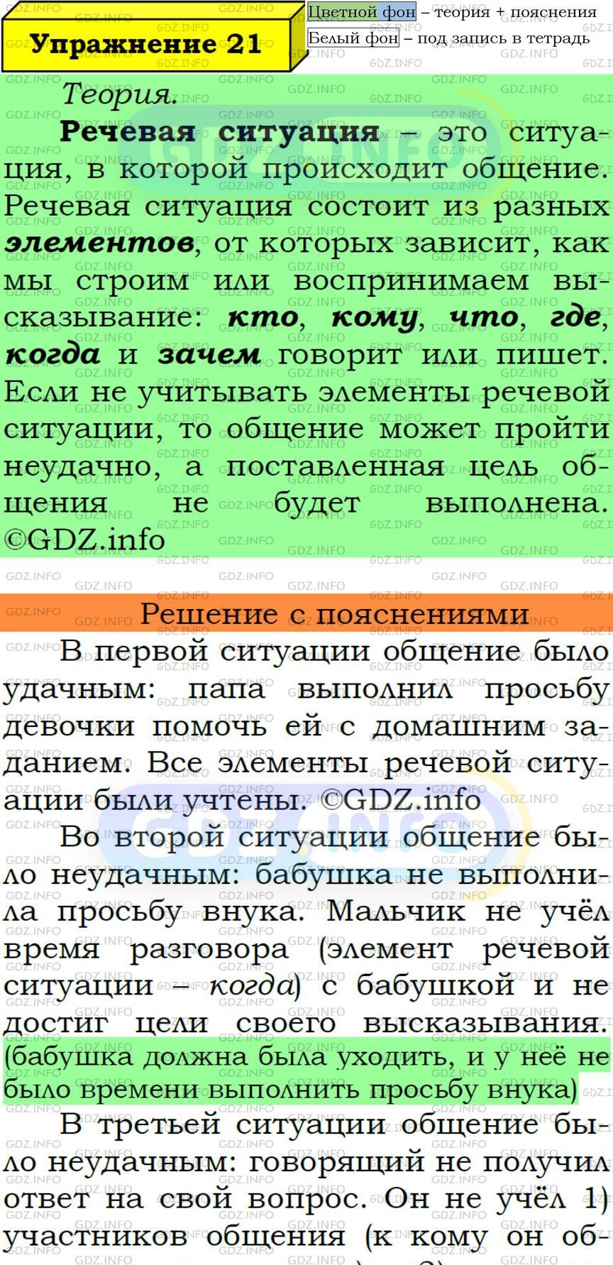 Фото подробного решения: Номер №21 из ГДЗ по Русскому языку 6 класс: Ладыженская Т.А.