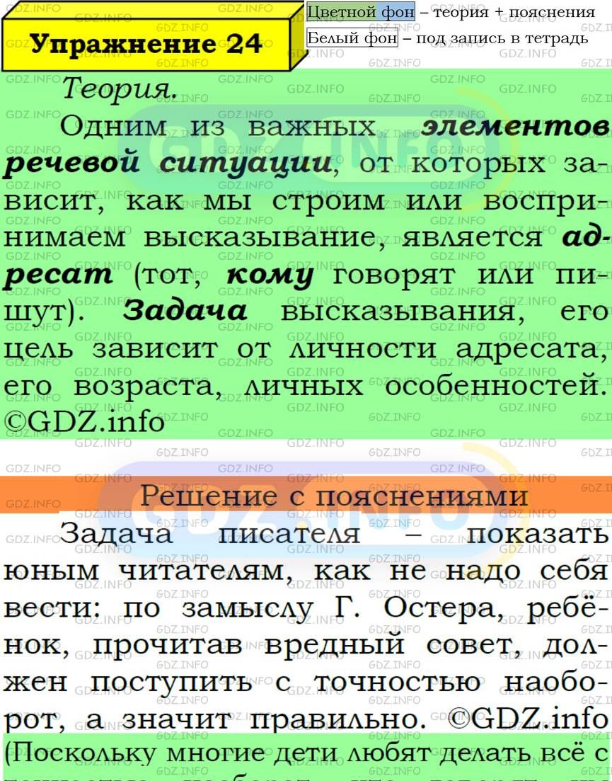 Фото подробного решения: Номер №24 из ГДЗ по Русскому языку 6 класс: Ладыженская Т.А.