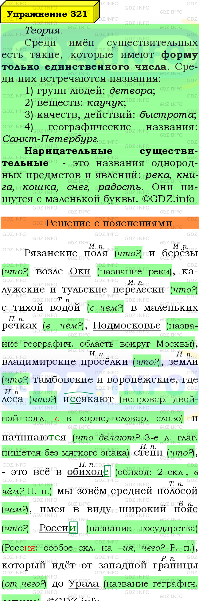 Фото подробного решения: Номер №321 из ГДЗ по Русскому языку 6 класс: Ладыженская Т.А.