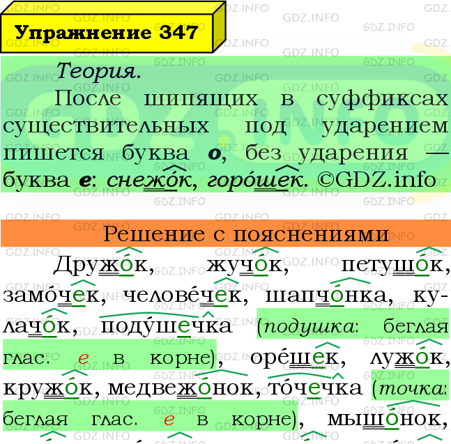 Фото подробного решения: Номер №347 из ГДЗ по Русскому языку 6 класс: Ладыженская Т.А.