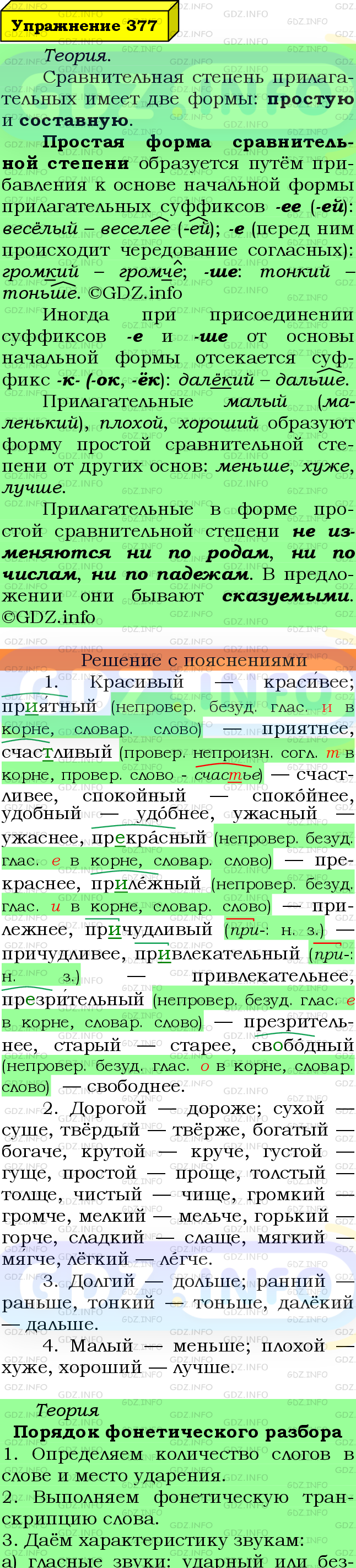 Фото подробного решения: Номер №377 из ГДЗ по Русскому языку 6 класс: Ладыженская Т.А.