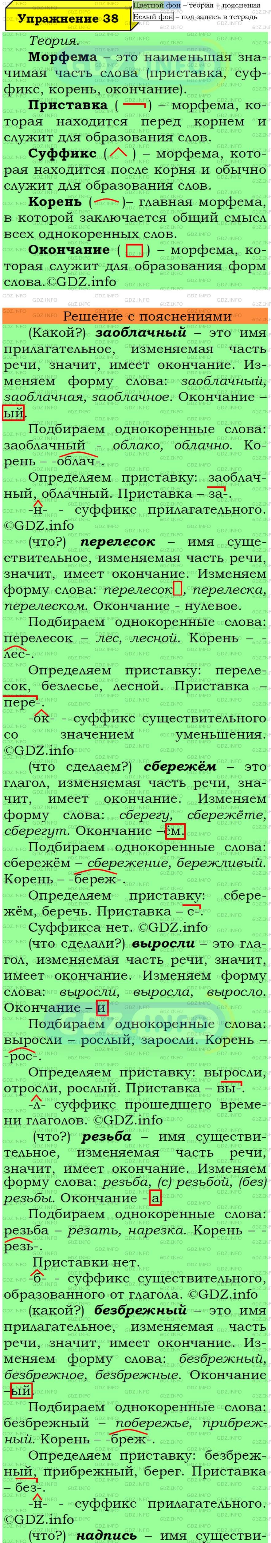 Фото подробного решения: Номер №38 из ГДЗ по Русскому языку 6 класс: Ладыженская Т.А.