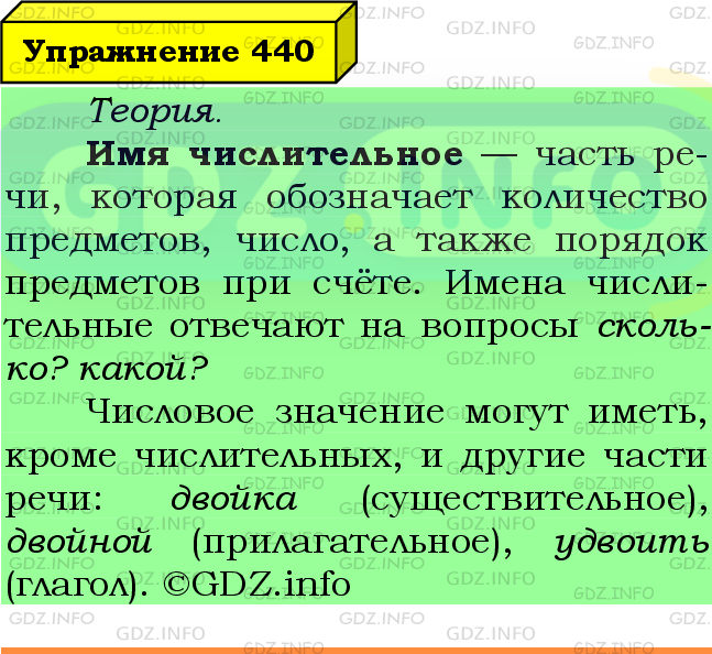 Фото подробного решения: Номер №440 из ГДЗ по Русскому языку 6 класс: Ладыженская Т.А.