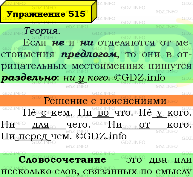 Фото подробного решения: Номер №515 из ГДЗ по Русскому языку 6 класс: Ладыженская Т.А.