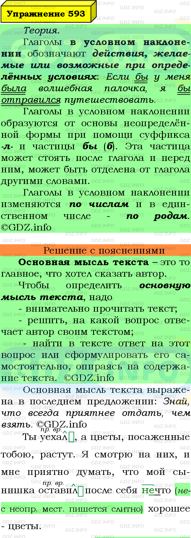 Фото подробного решения: Номер №593 из ГДЗ по Русскому языку 6 класс: Ладыженская Т.А.