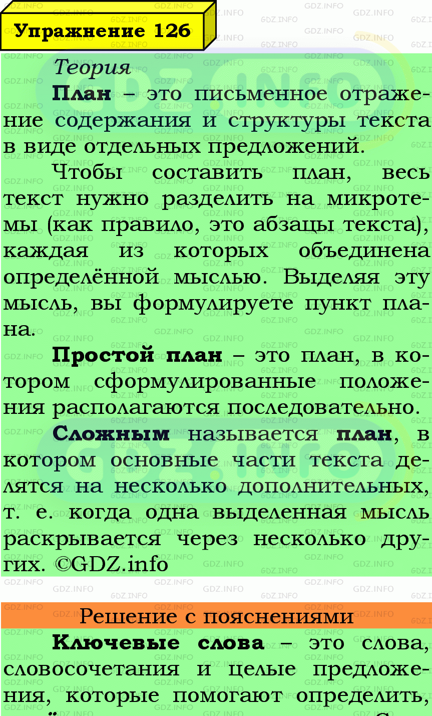 Фото подробного решения: Номер №126 из ГДЗ по Русскому языку 6 класс: Ладыженская Т.А.