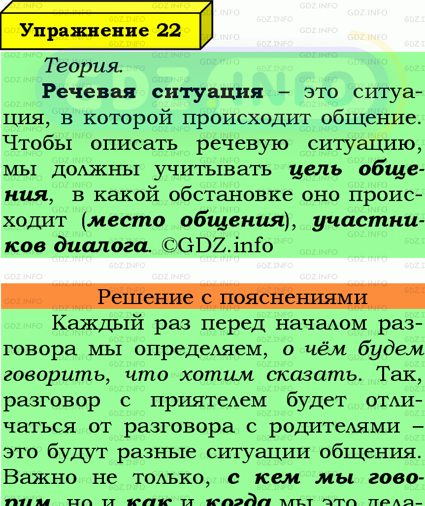 Фото подробного решения: Номер №22 из ГДЗ по Русскому языку 6 класс: Ладыженская Т.А.