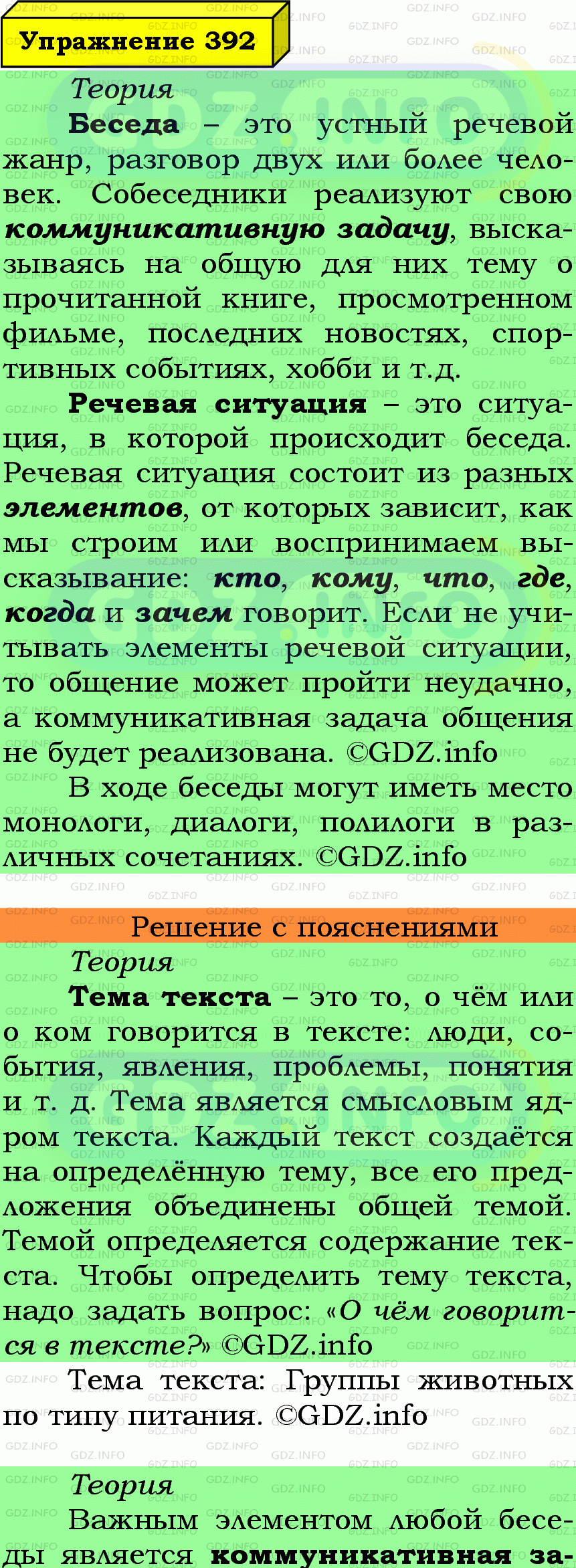 Фото подробного решения: Номер №392 из ГДЗ по Русскому языку 6 класс: Ладыженская Т.А.