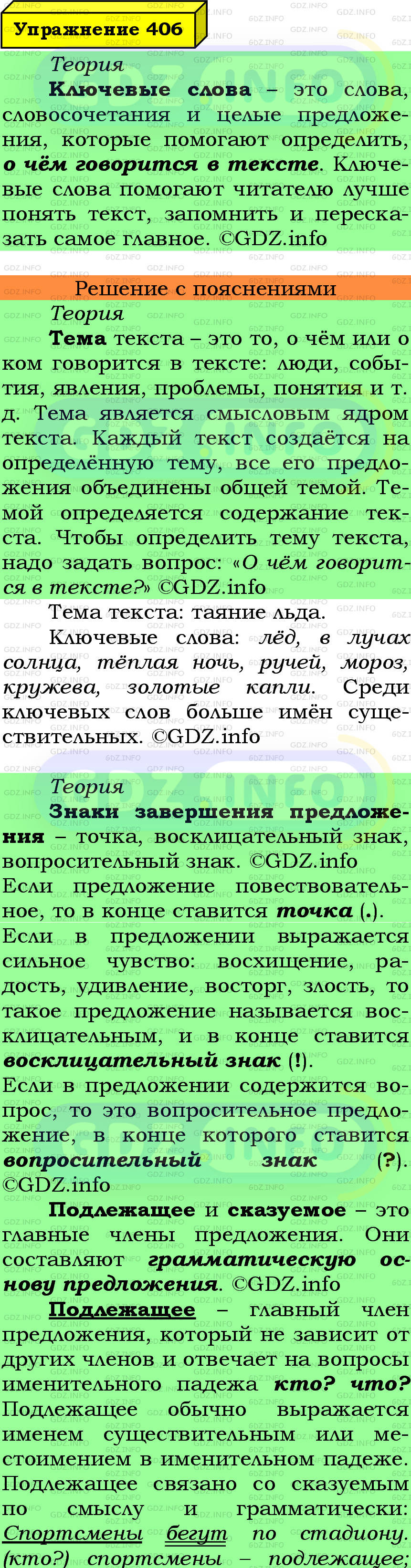 Фото подробного решения: Номер №406 из ГДЗ по Русскому языку 6 класс: Ладыженская Т.А.