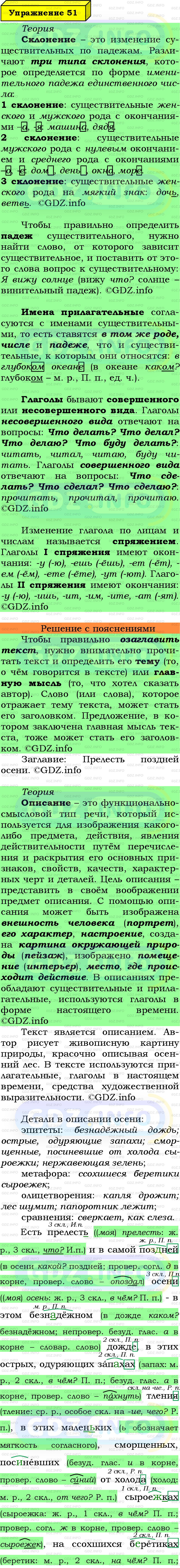 Фото подробного решения: Номер №51 из ГДЗ по Русскому языку 6 класс: Ладыженская Т.А.