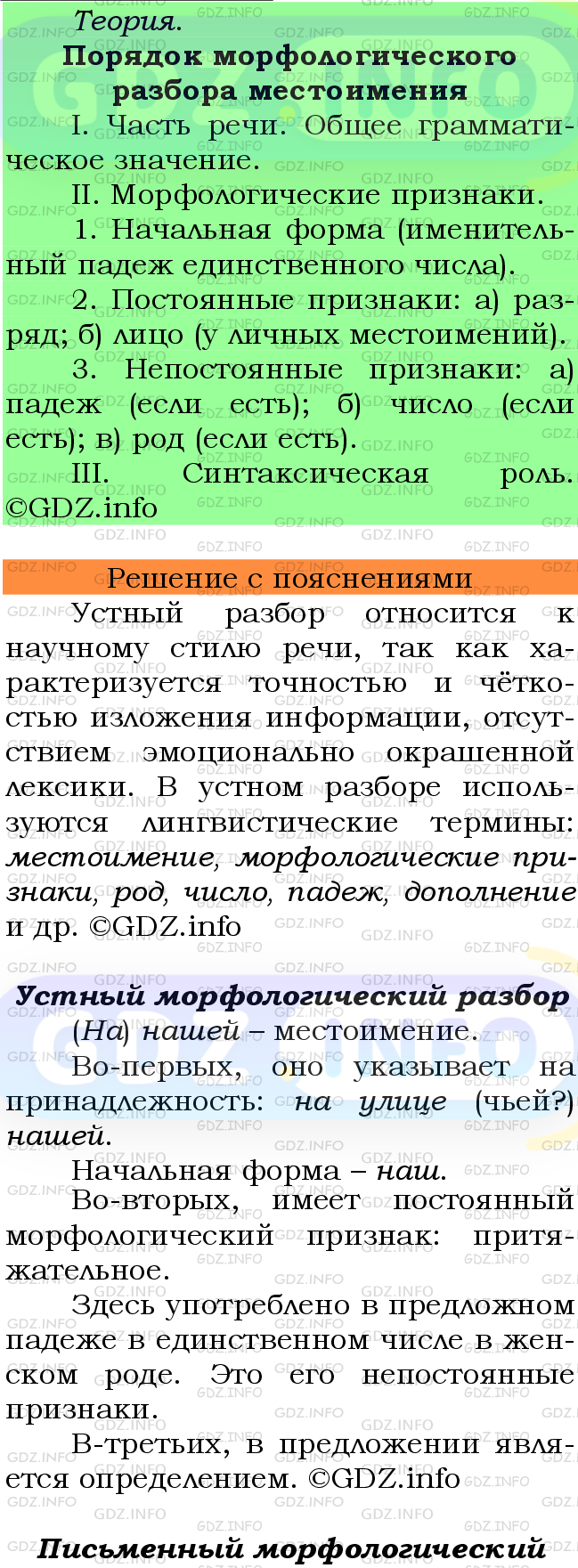 Фото подробного решения: Номер №621 из ГДЗ по Русскому языку 6 класс: Ладыженская Т.А.