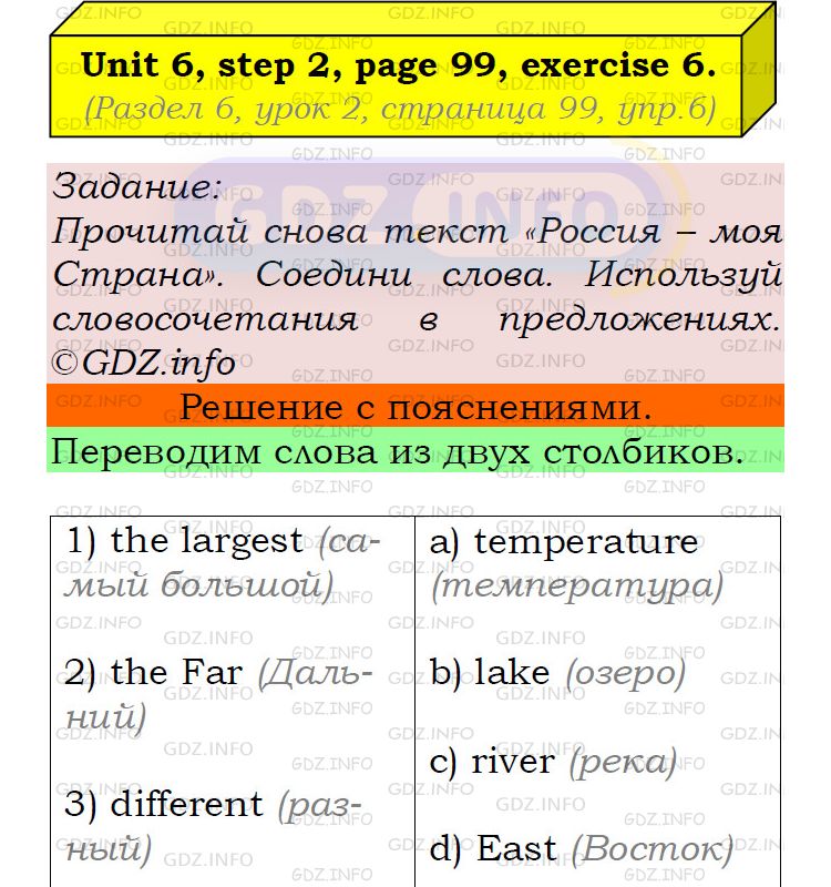 Фото подробного решения: UNIT 6, Step 2, Номер 6 из ГДЗ по Английскому языку 5 класс: Афанасьева (Учебник Rainbow)
