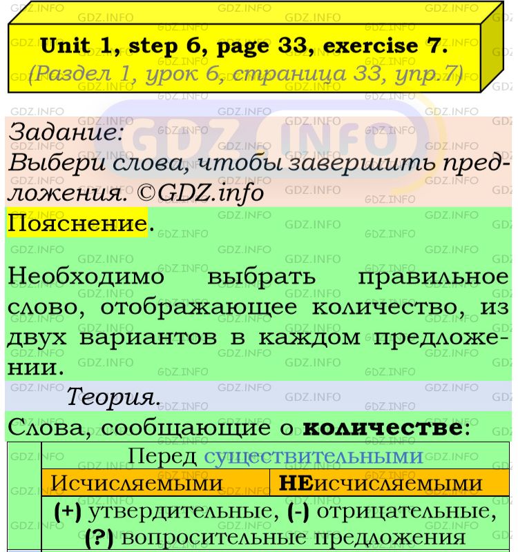 Фото подробного решения: UNIT 1, Step 6, Номер 7 из ГДЗ по Английскому языку 6 класс: Афанасьева (Учебник Rainbow)