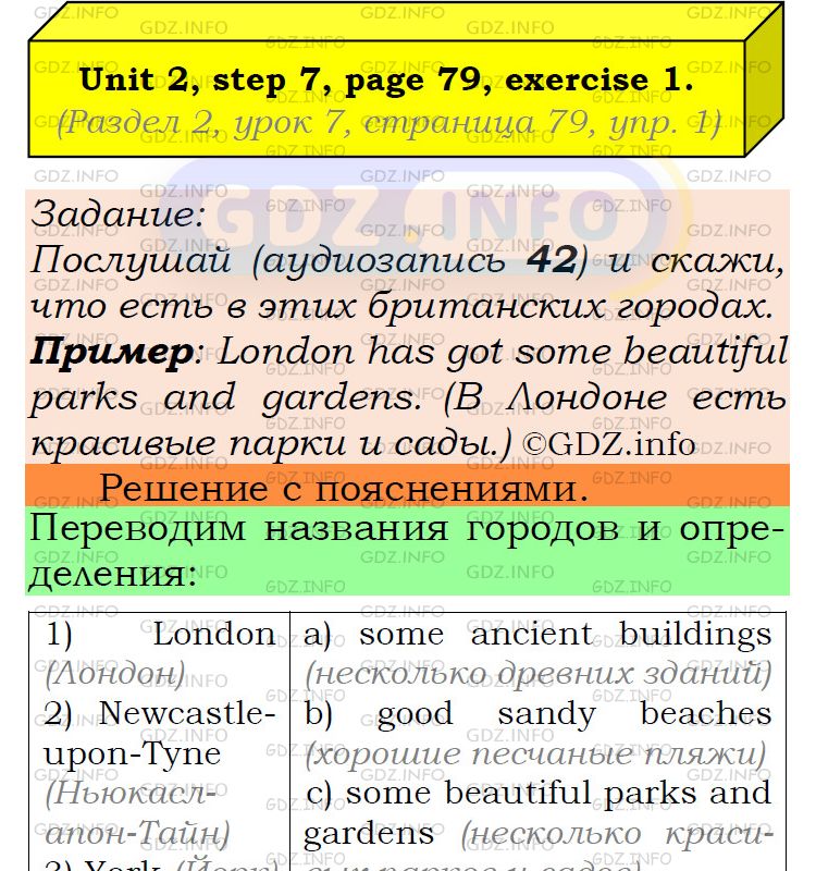 Фото подробного решения: UNIT 2, Step 7, Номер 1 из ГДЗ по Английскому языку 6 класс: Афанасьева (Учебник Rainbow)