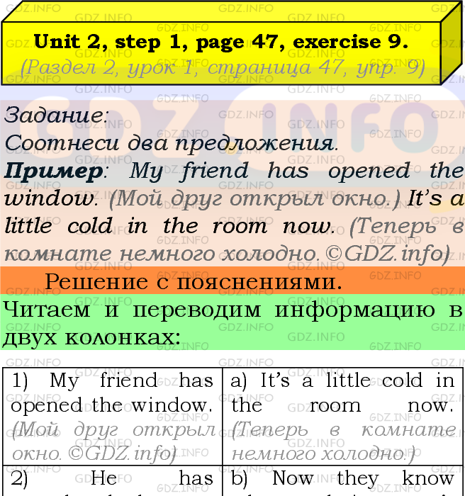 Фото подробного решения: UNIT 2, Step 1, Номер 9 из ГДЗ по Английскому языку 7 класс: Афанасьева (Учебник Rainbow)