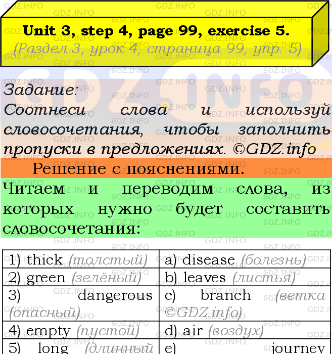 Фото подробного решения: UNIT 3, Step 4, Номер 5 из ГДЗ по Английскому языку 7 класс: Афанасьева (Учебник Rainbow)