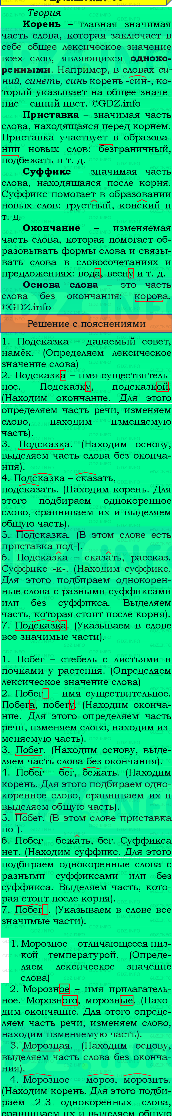 Фото подробного решения: Номер №96, Часть 1 из ГДЗ по Русскому языку 4 класс: Канакина В.П.