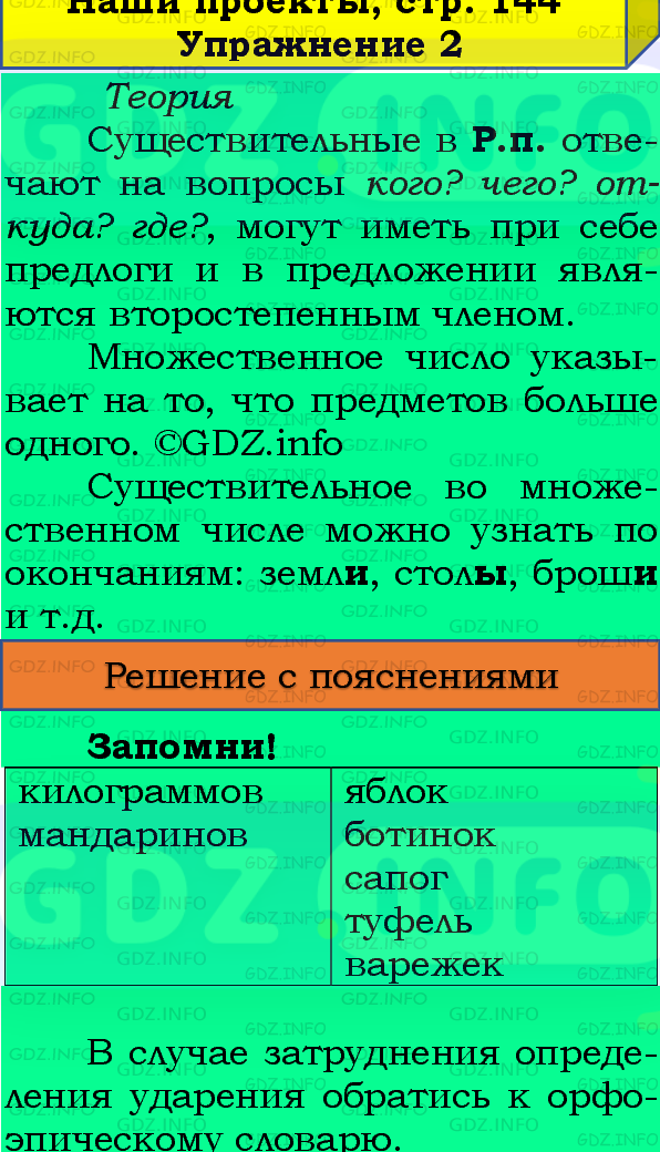 Фото подробного решения: Наши проекты, страница 144 №2, Часть 1 из ГДЗ по Русскому языку 4 класс: Канакина В.П.