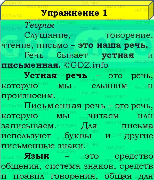 Фото подробного решения: Номер №1, Часть 1 из ГДЗ по Русскому языку 4 класс: Канакина В.П.