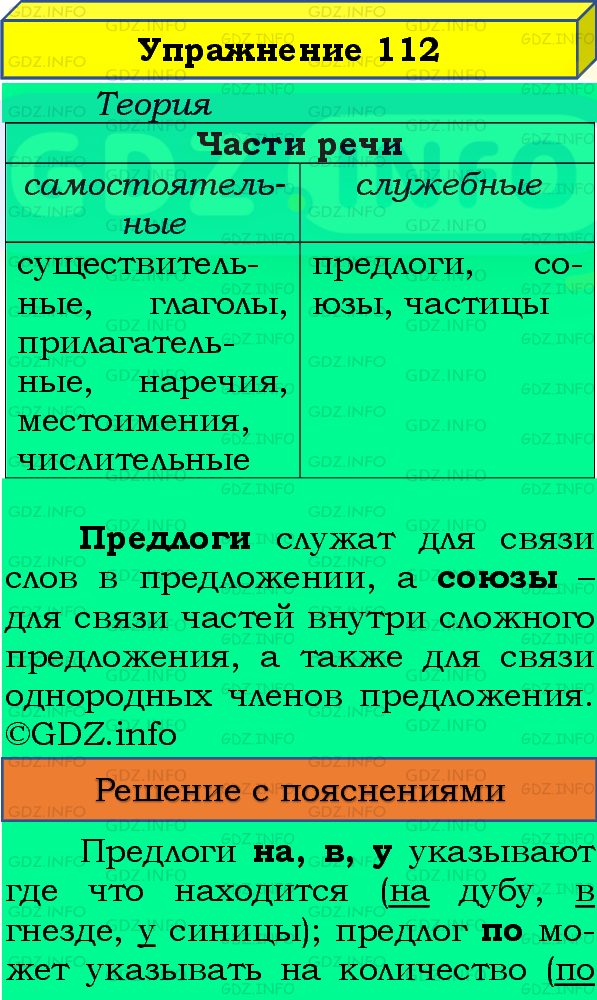 Фото подробного решения: Номер №112, Часть 1 из ГДЗ по Русскому языку 4 класс: Канакина В.П.