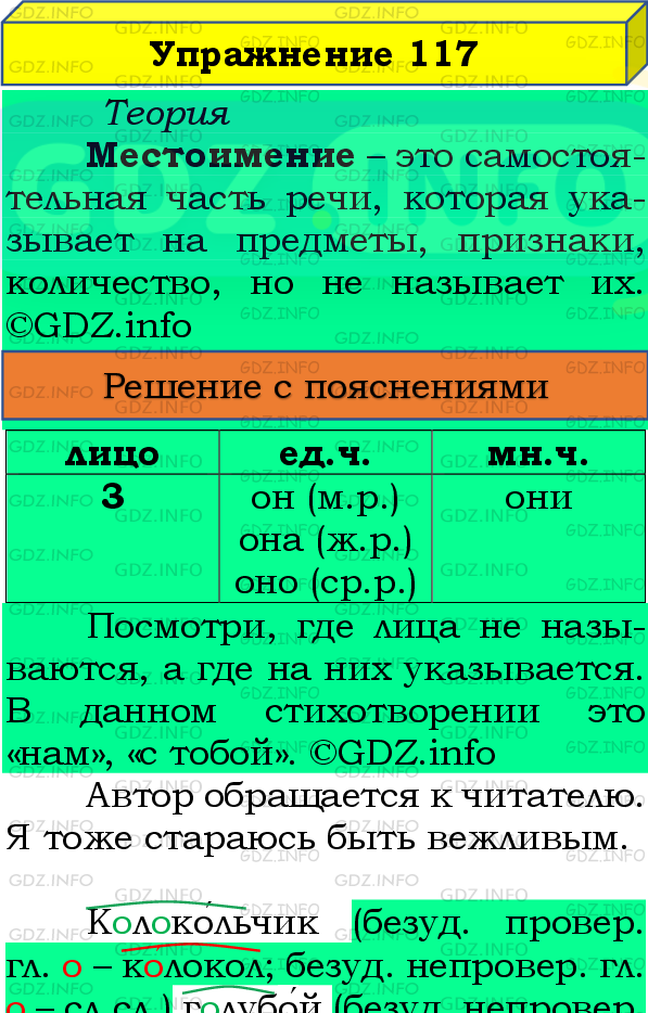 Фото подробного решения: Номер №117, Часть 2 из ГДЗ по Русскому языку 4 класс: Канакина В.П.