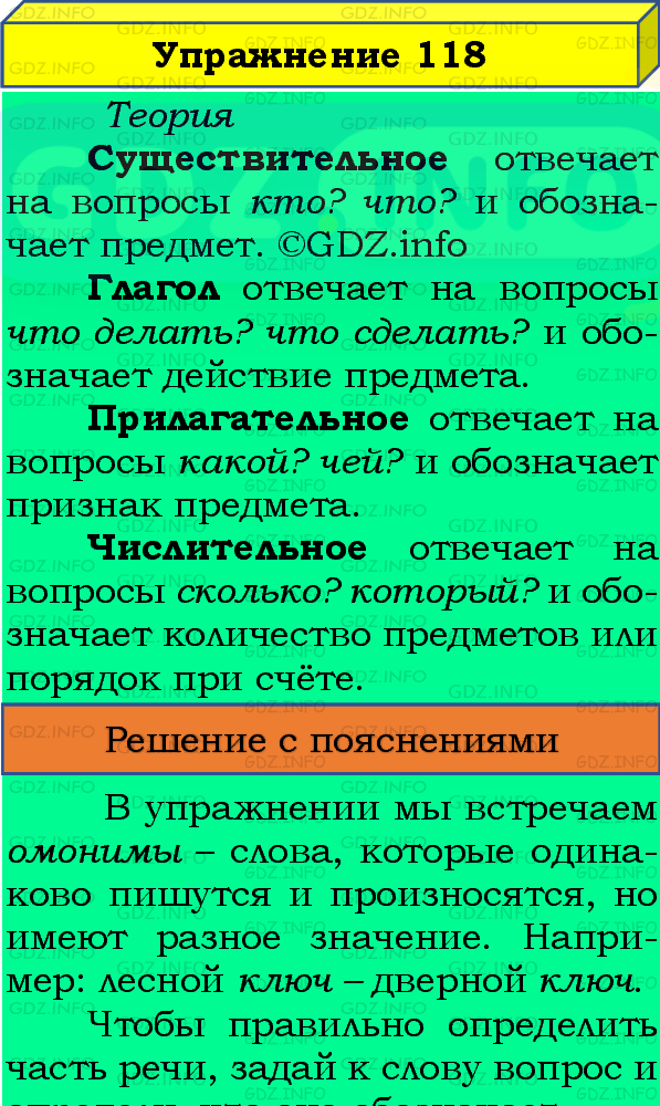 Фото подробного решения: Номер №118, Часть 1 из ГДЗ по Русскому языку 4 класс: Канакина В.П.