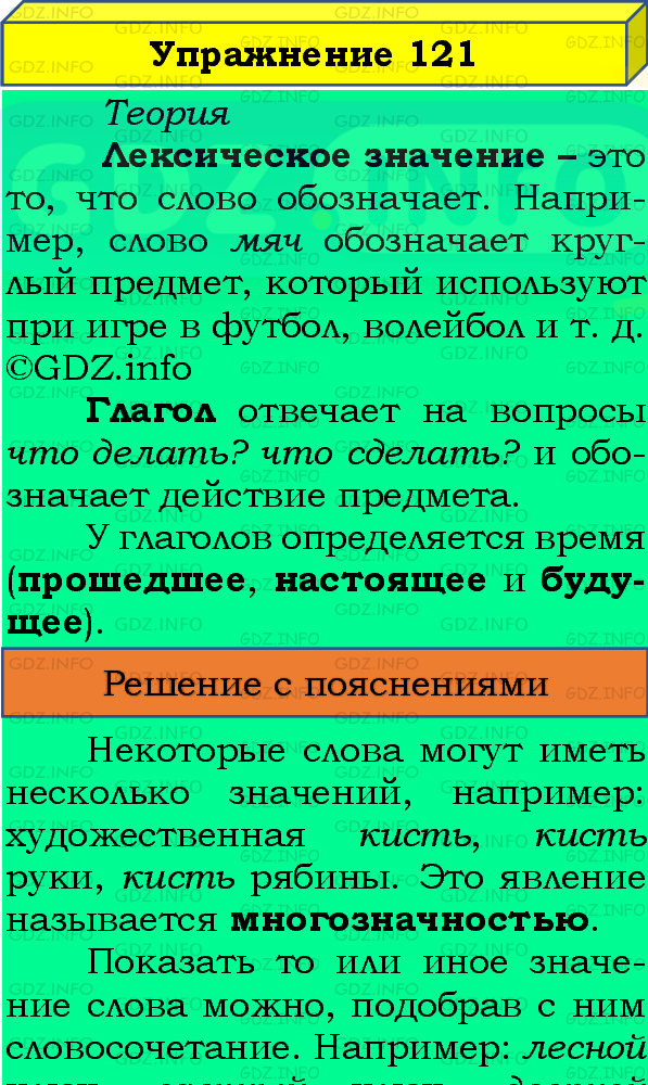 Фото подробного решения: Номер №121, Часть 1 из ГДЗ по Русскому языку 4 класс: Канакина В.П.