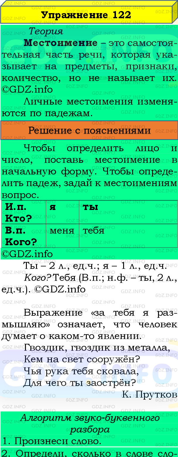 Фото подробного решения: Номер №122, Часть 2 из ГДЗ по Русскому языку 4 класс: Канакина В.П.