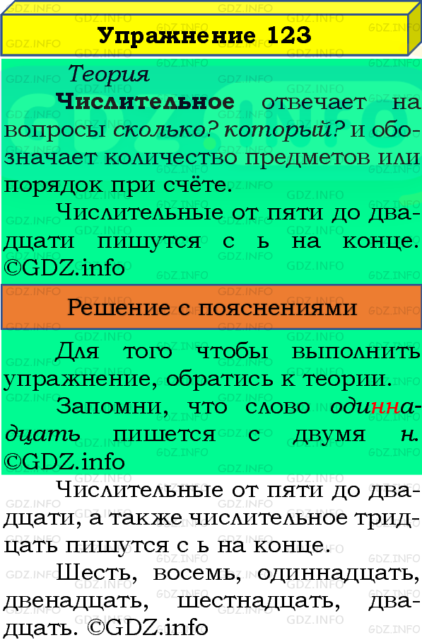 Фото подробного решения: Номер №123, Часть 1 из ГДЗ по Русскому языку 4 класс: Канакина В.П.