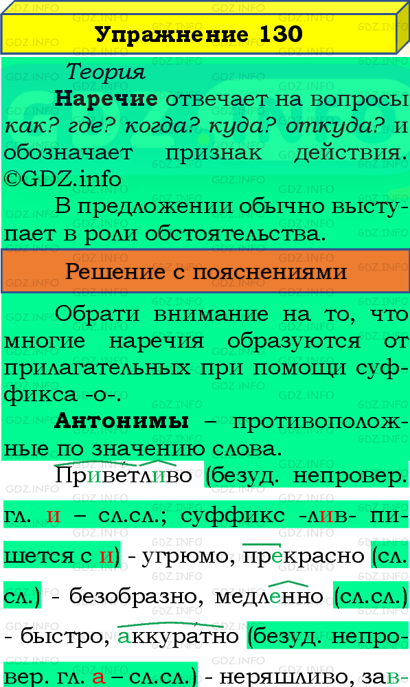 Фото подробного решения: Номер №130, Часть 1 из ГДЗ по Русскому языку 4 класс: Канакина В.П.