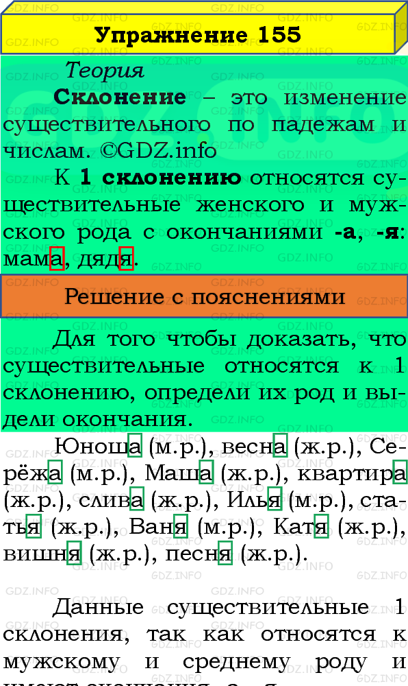 Фото подробного решения: Номер №155, Часть 1 из ГДЗ по Русскому языку 4 класс: Канакина В.П.