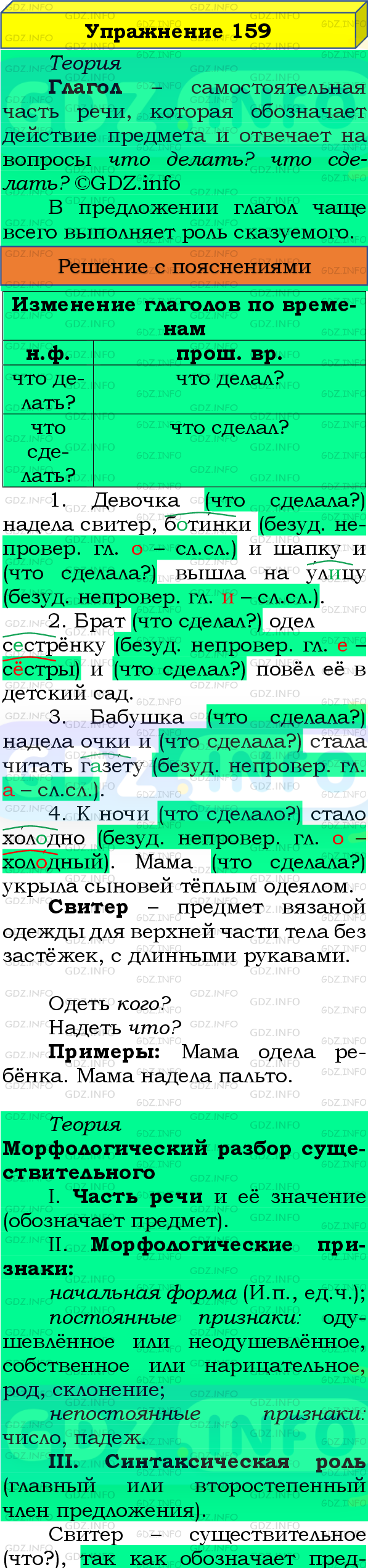 Фото подробного решения: Номер №159, Часть 2 из ГДЗ по Русскому языку 4 класс: Канакина В.П.