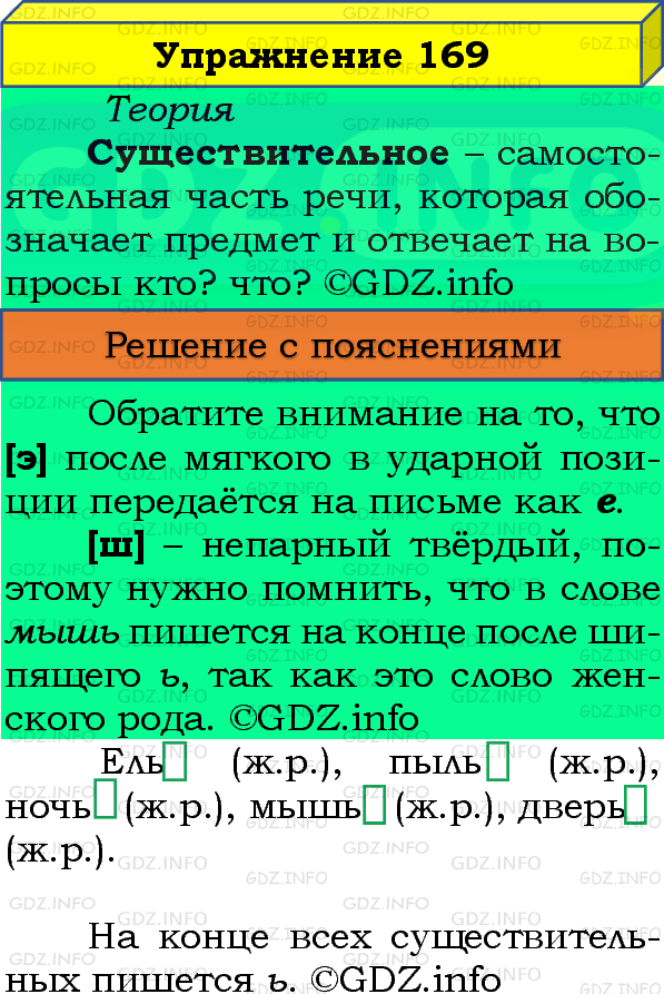Фото подробного решения: Номер №169, Часть 1 из ГДЗ по Русскому языку 4 класс: Канакина В.П.
