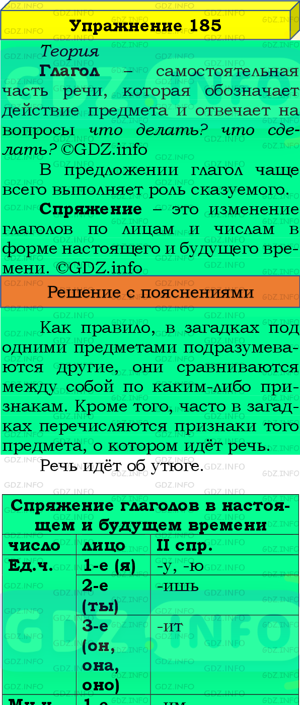 Фото подробного решения: Номер №185, Часть 2 из ГДЗ по Русскому языку 4 класс: Канакина В.П.