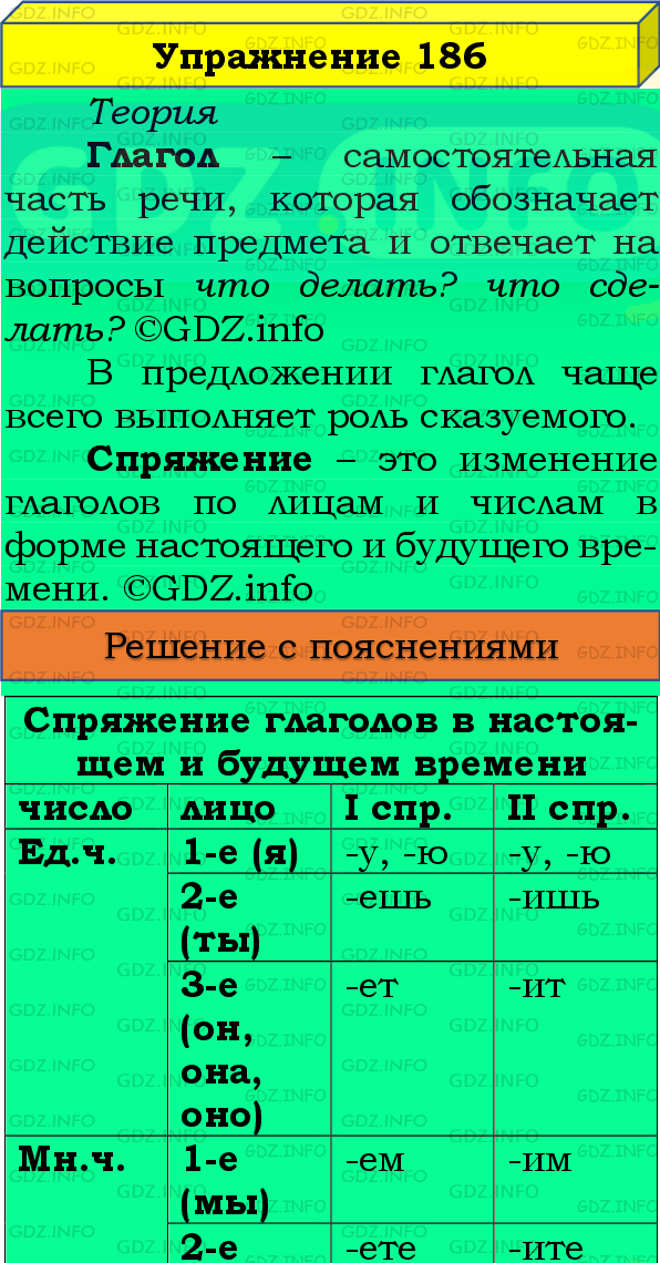 Фото подробного решения: Номер №186, Часть 2 из ГДЗ по Русскому языку 4 класс: Канакина В.П.