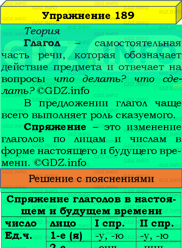 Фото подробного решения: Номер №189, Часть 2 из ГДЗ по Русскому языку 4 класс: Канакина В.П.