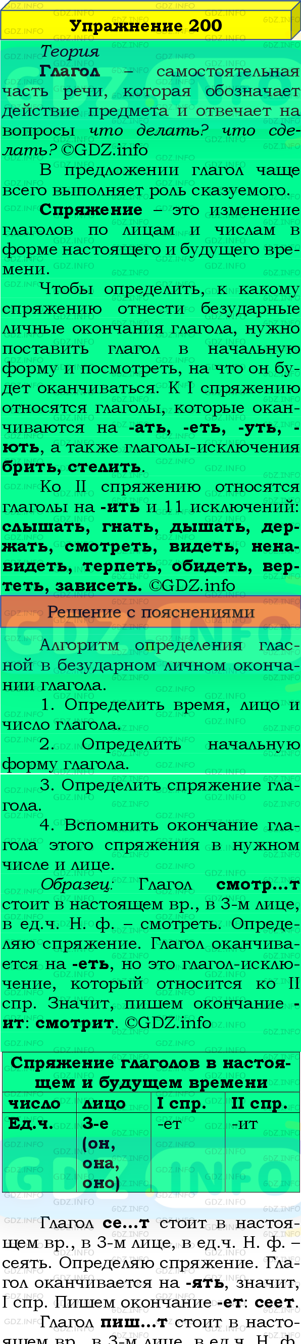 Фото подробного решения: Номер №200, Часть 2 из ГДЗ по Русскому языку 4 класс: Канакина В.П.