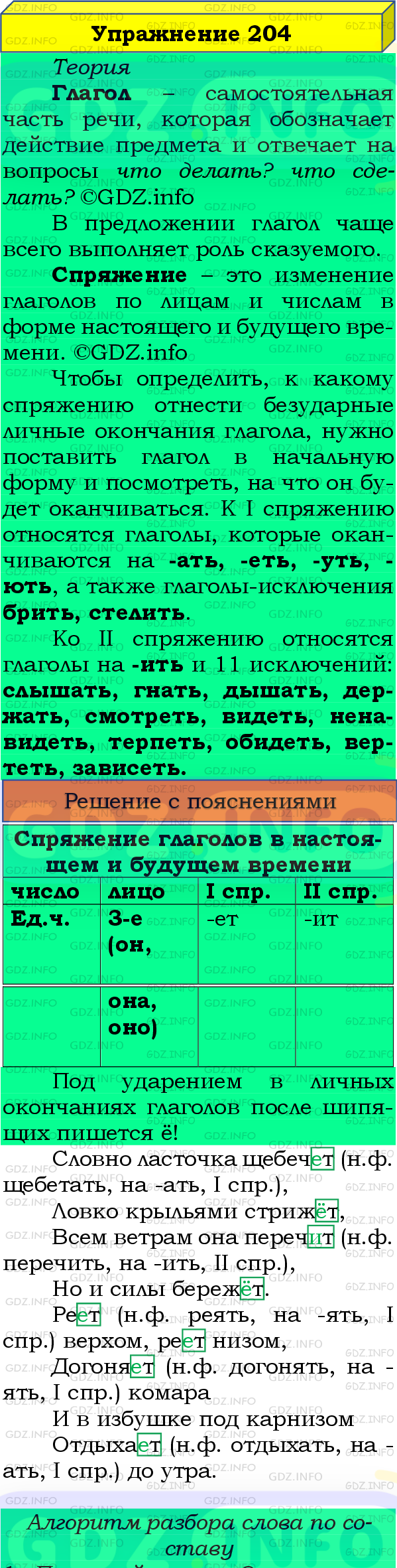 Фото подробного решения: Номер №204, Часть 2 из ГДЗ по Русскому языку 4 класс: Канакина В.П.