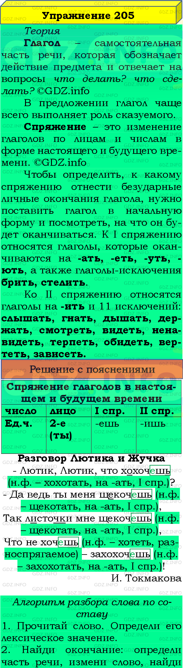 Фото подробного решения: Номер №205, Часть 2 из ГДЗ по Русскому языку 4 класс: Канакина В.П.