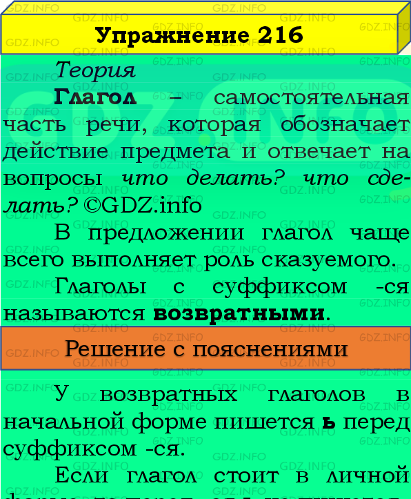 Фото подробного решения: Номер №216, Часть 2 из ГДЗ по Русскому языку 4 класс: Канакина В.П.