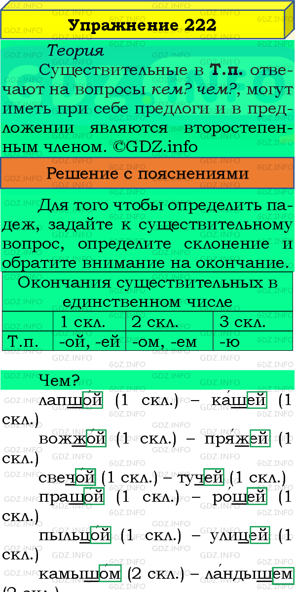 Фото подробного решения: Номер №222, Часть 1 из ГДЗ по Русскому языку 4 класс: Канакина В.П.