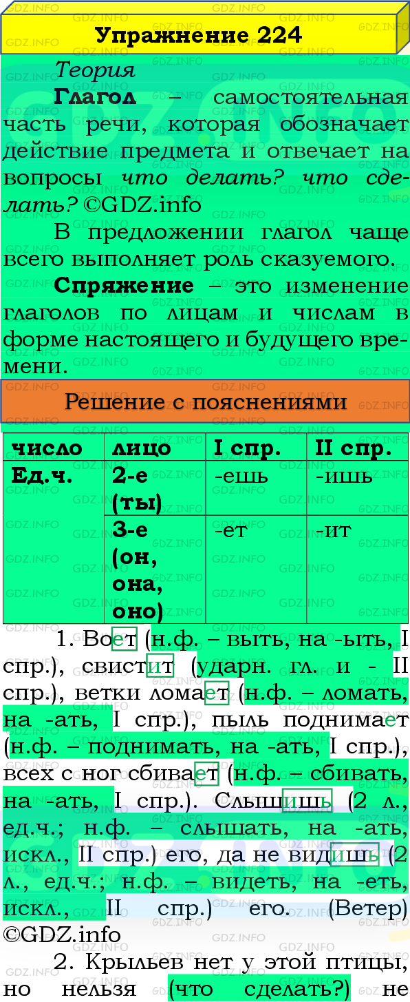 Фото подробного решения: Номер №224, Часть 2 из ГДЗ по Русскому языку 4 класс: Канакина В.П.