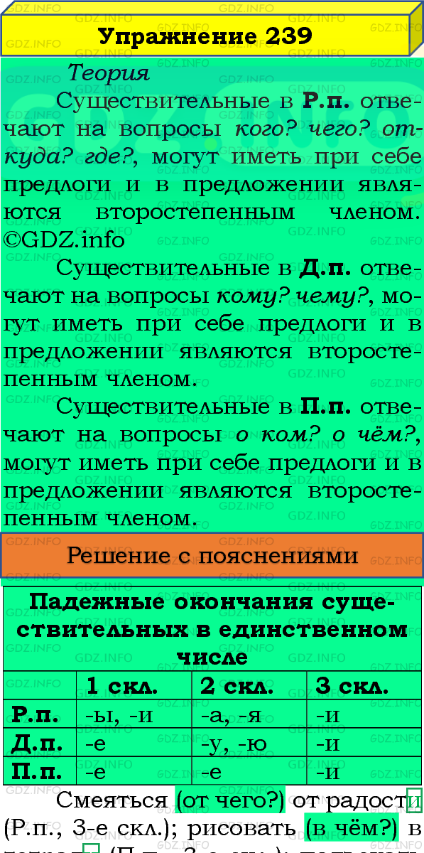 Фото подробного решения: Номер №239, Часть 1 из ГДЗ по Русскому языку 4 класс: Канакина В.П.