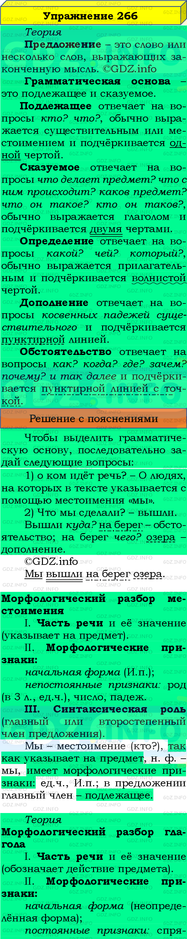 Фото подробного решения: Номер №266, Часть 2 из ГДЗ по Русскому языку 4 класс: Канакина В.П.