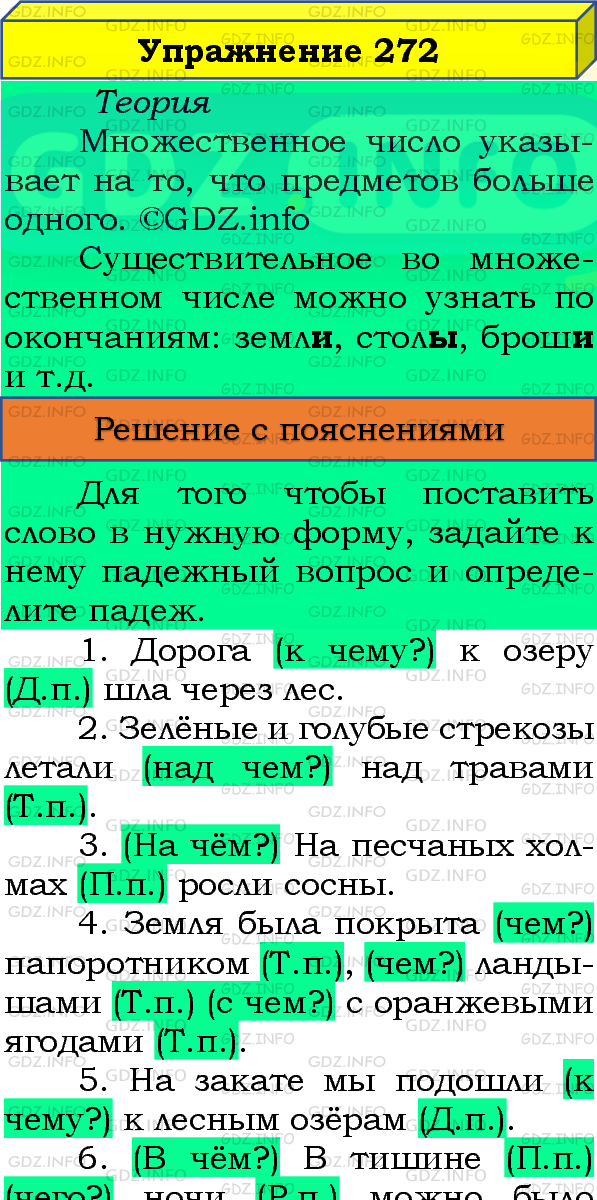 Фото подробного решения: Номер №272, Часть 1 из ГДЗ по Русскому языку 4 класс: Канакина В.П.
