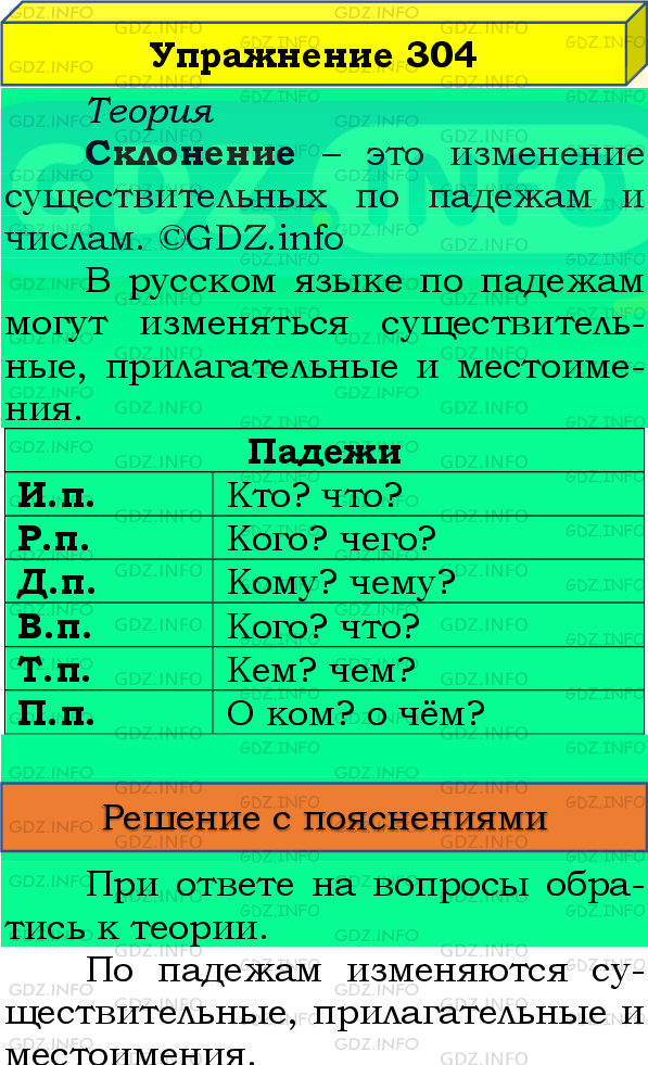 Фото подробного решения: Номер №304, Часть 2 из ГДЗ по Русскому языку 4 класс: Канакина В.П.