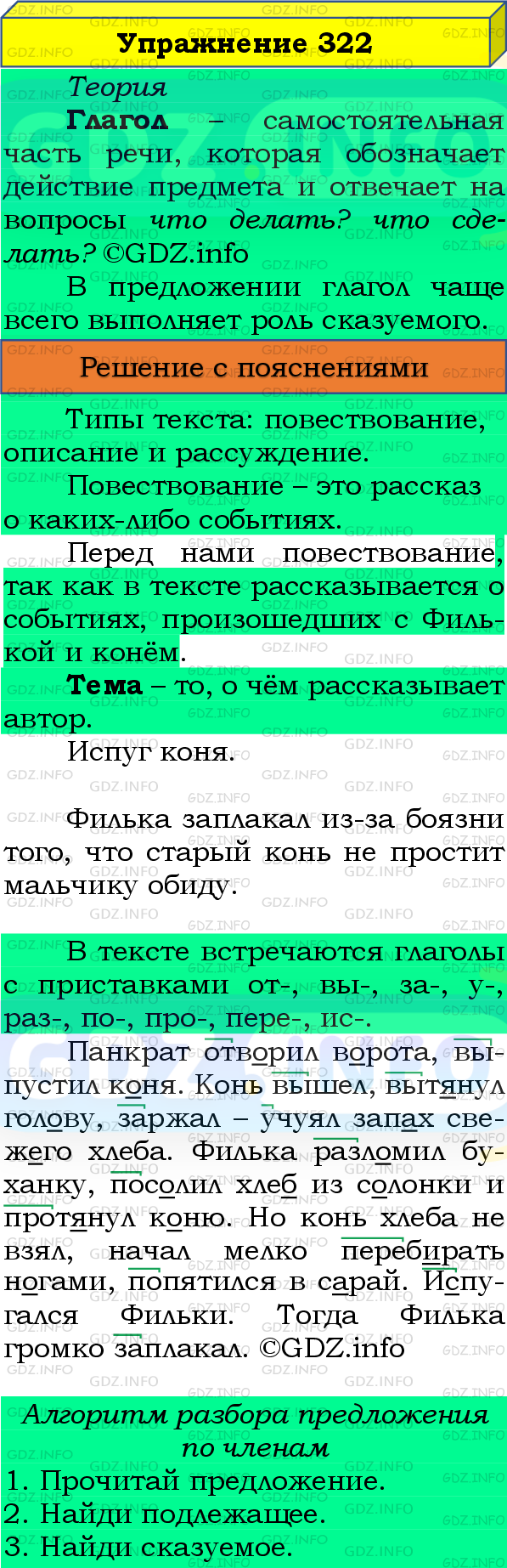 Фото подробного решения: Номер №322, Часть 2 из ГДЗ по Русскому языку 4 класс: Канакина В.П.