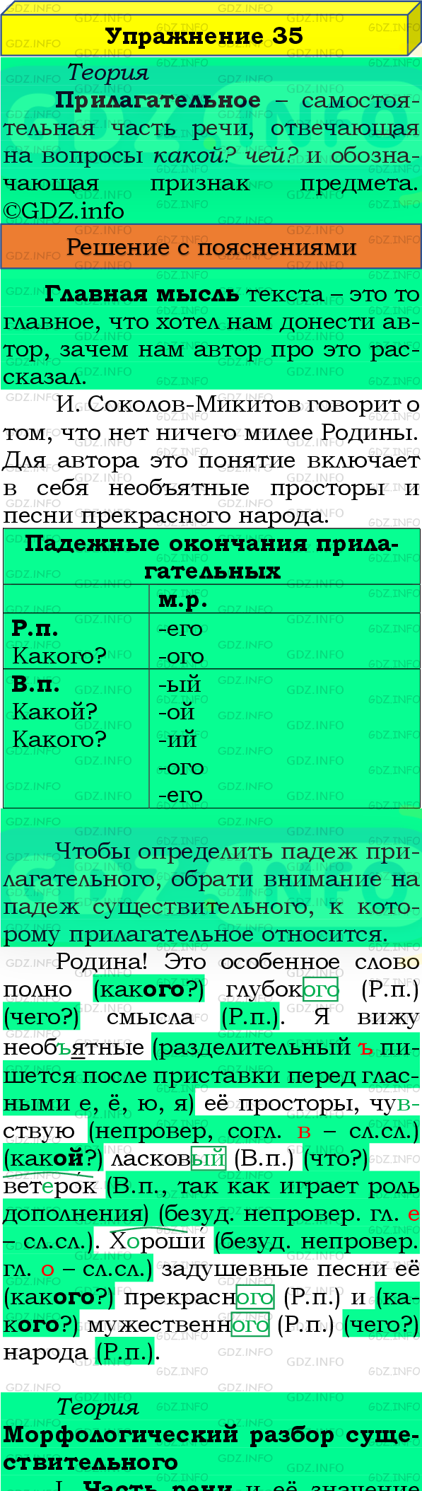 Фото подробного решения: Номер №35, Часть 2 из ГДЗ по Русскому языку 4 класс: Канакина В.П.