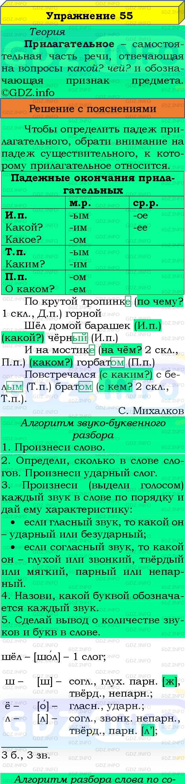 Фото подробного решения: Номер №55, Часть 2 из ГДЗ по Русскому языку 4 класс: Канакина В.П.