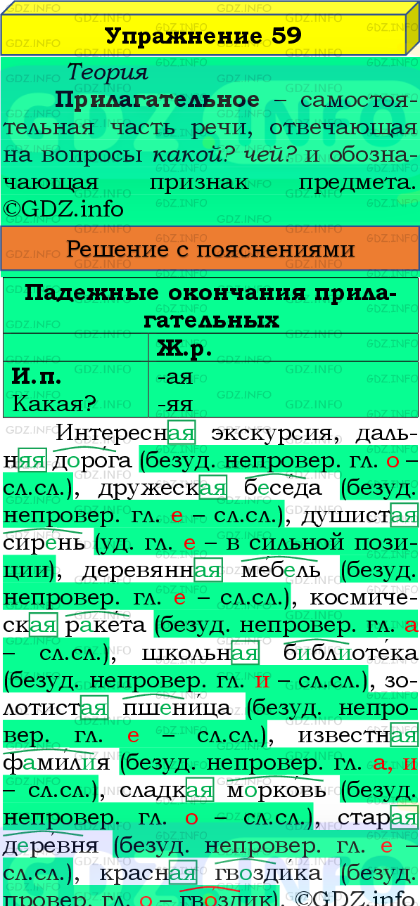 Фото подробного решения: Номер №59, Часть 2 из ГДЗ по Русскому языку 4 класс: Канакина В.П.